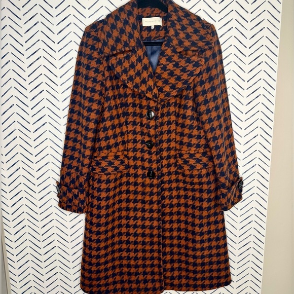 FRENCHMAUVE Gaia Coat Houndstooth topcoat boho flair Size Small fits like medium - Picture 8 of 11